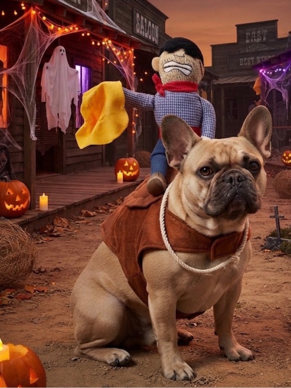 Western Rodeo pet dog costume sz L